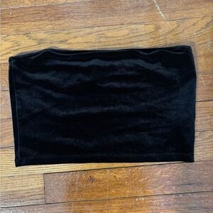 Black Velvet Tube Top Bandeau- Stretch